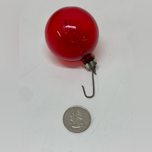 Antique Shiny Brite USA Tinsel Filled Transparent Glass Xmas Tree Ornament - Picture 3 of 6